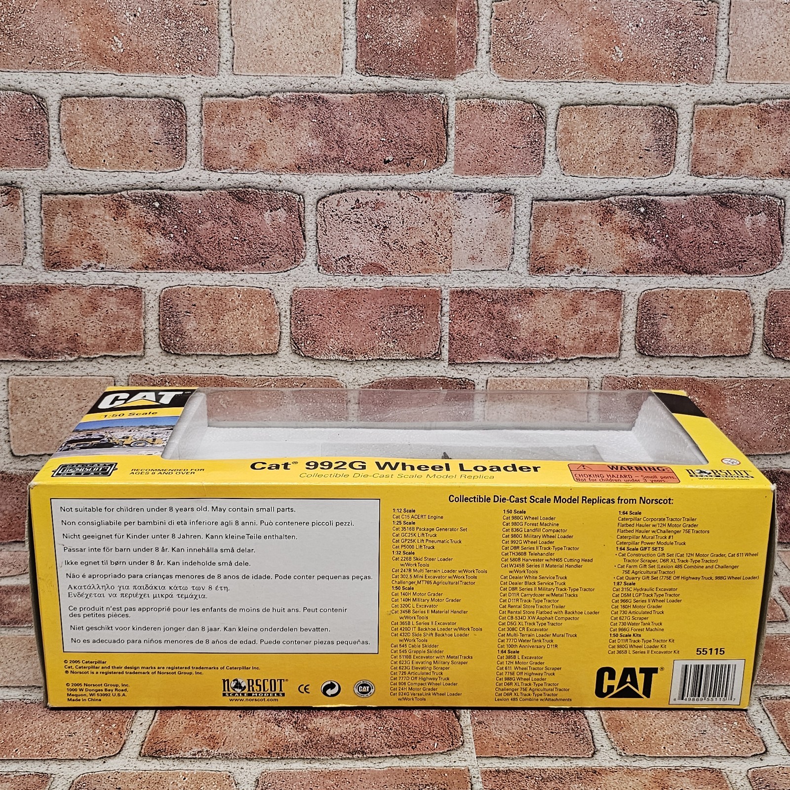 Norscot CAT 992G Wheel Loader Diecast Metal 1:50 Yellow/Black MPN 55115