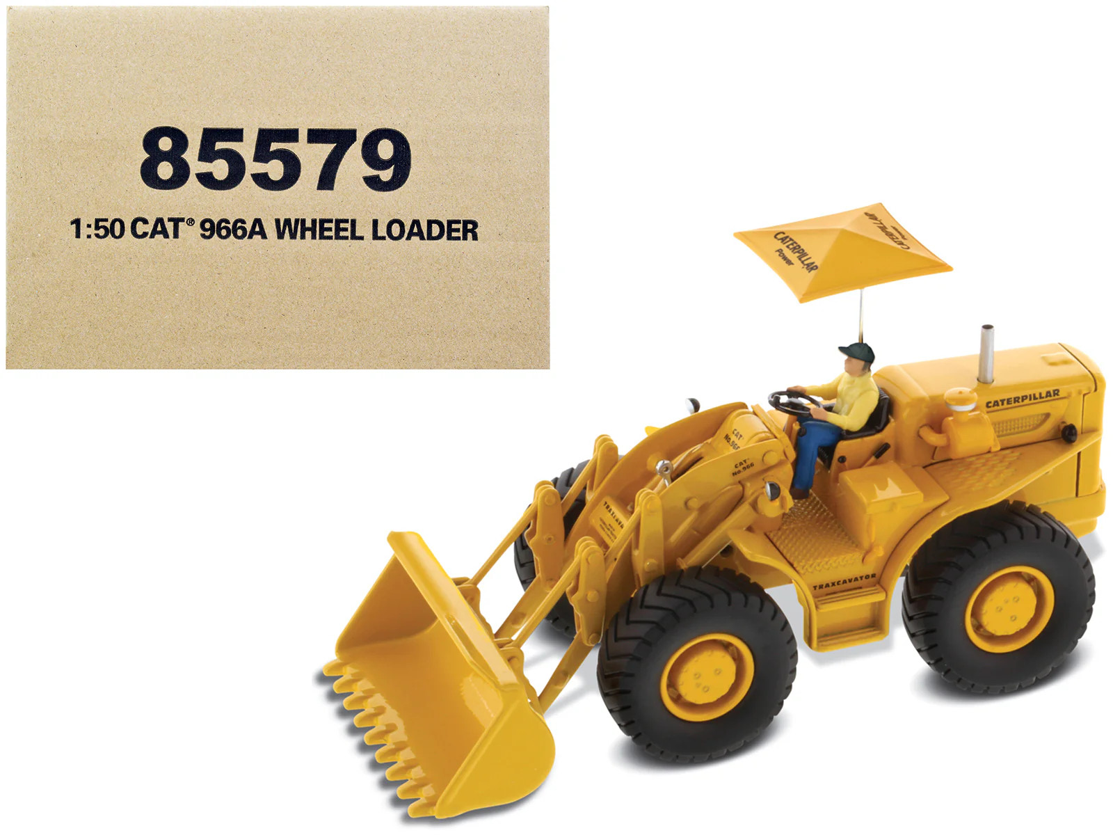 CAT Caterpillar 966A Wheel Loader Yellow with Operator “Vintage Series” 1/50 Die