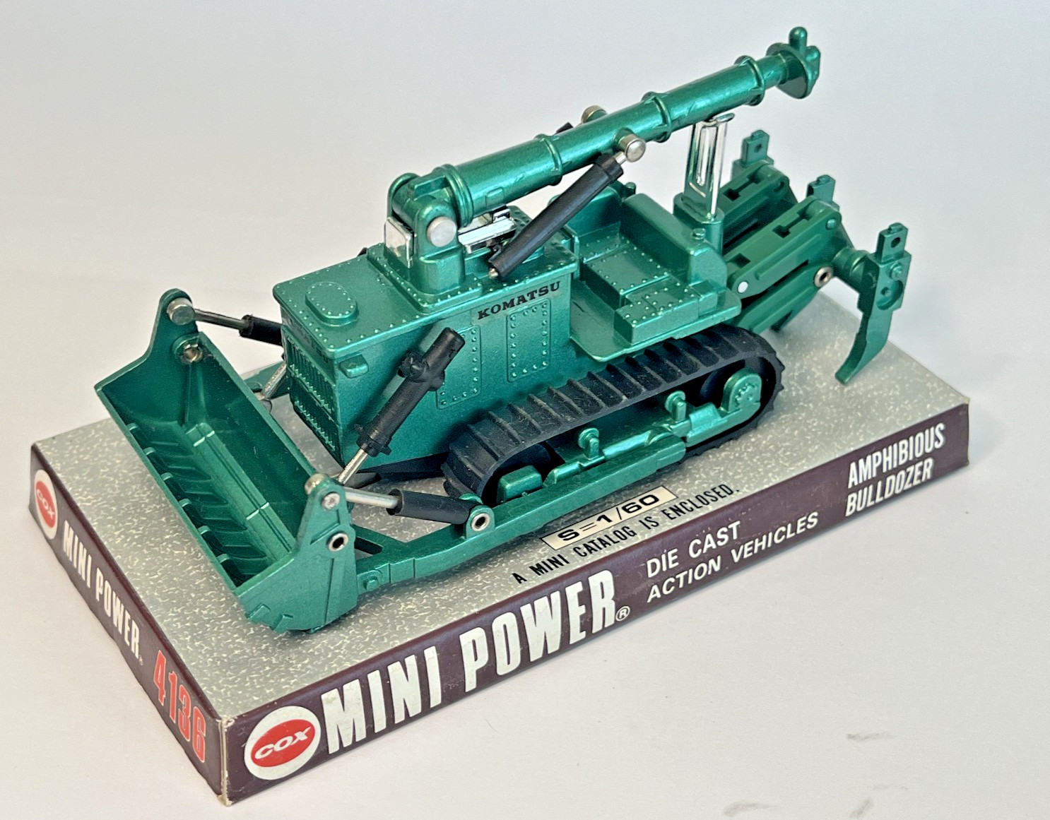 Cox Shinsei Mini Power No. 4136 1:60 Scale Komatsu Amphibious Bulldozer