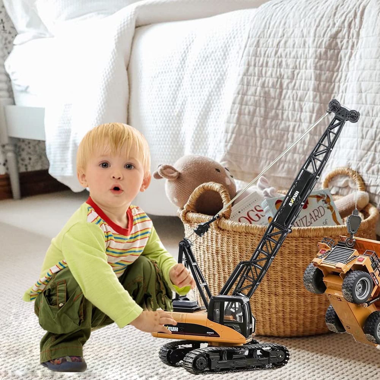 1/50 Heavy Duty Construction Metal Crawler Crane, Truck Crane Vehicle Toys fo…