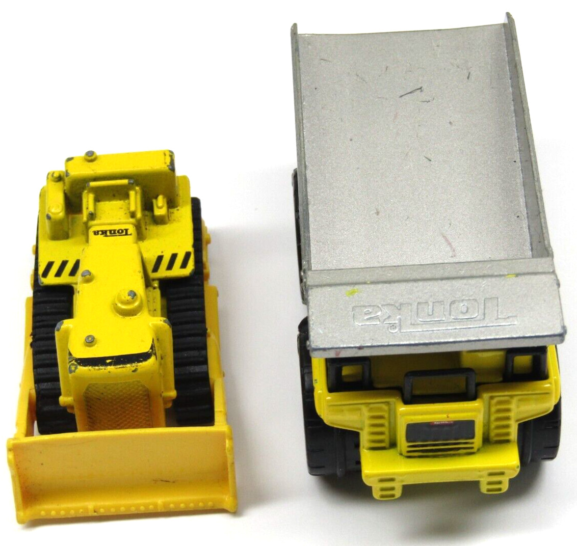 Tonka Construction Bulldozer 1:64 & Dump Truck 1:53 Scale Lot of 2 Vehicles