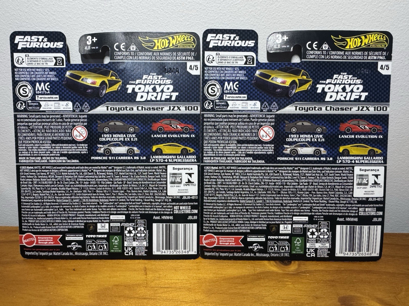 Hot Wheels Premium Fast and Furious Toyota Chaser JZX 100 Diecast Vehicle Lot X3