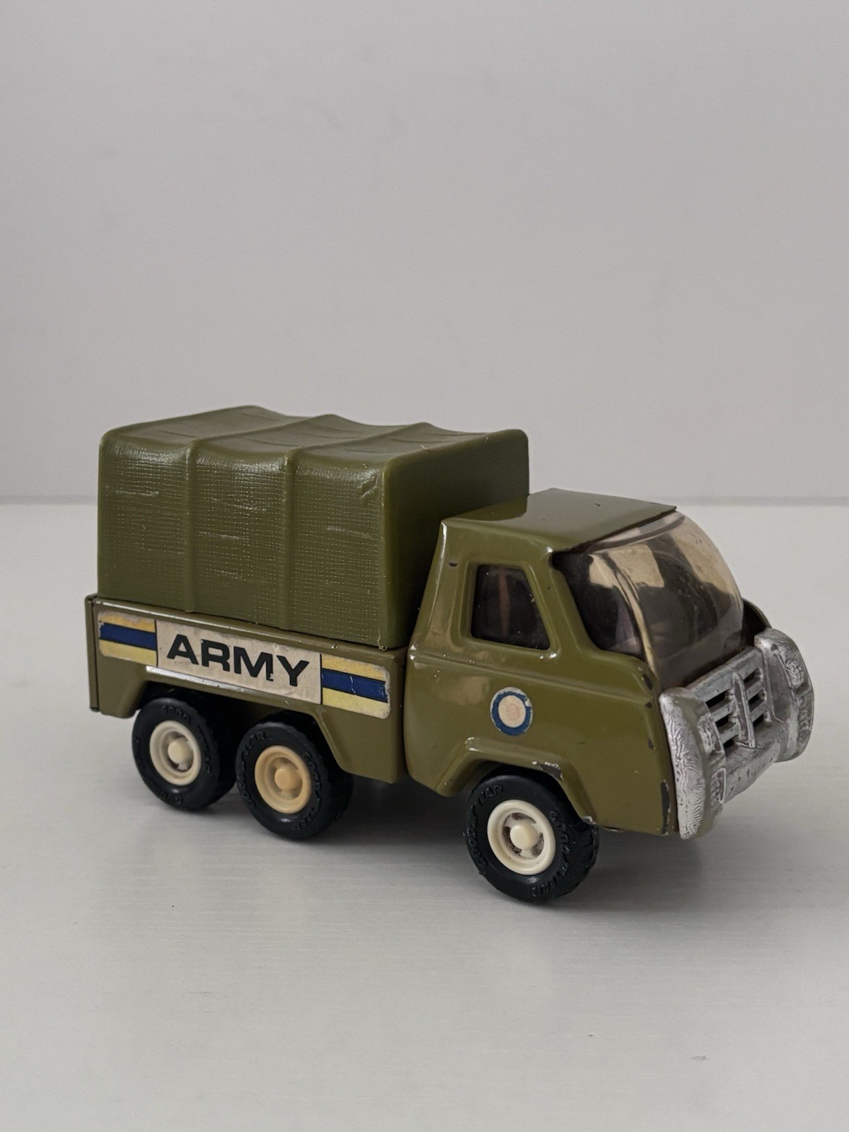Vintage 1970s Buddy L Military Army Truck Hong Kong Toy Metal 5″