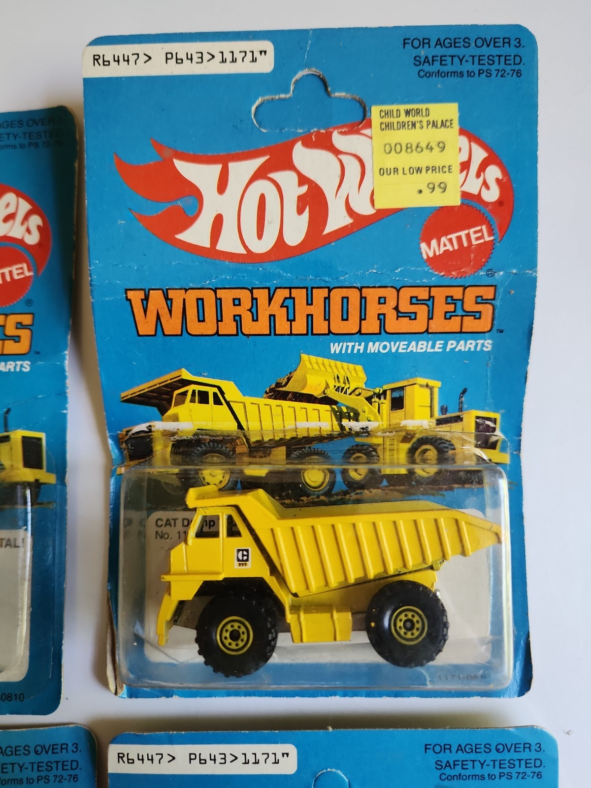 4 Vintage 1979 Hot Wheels Workhorses 1171 Cat Dump Truck Construction Toy NIB