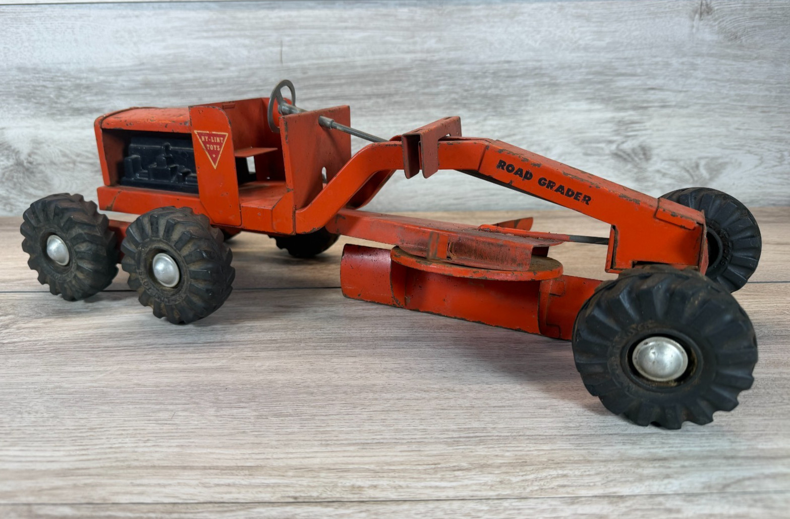 Ny-Lint Toys Pressed Steel Road Grader 1950s Vintage Construction All Original