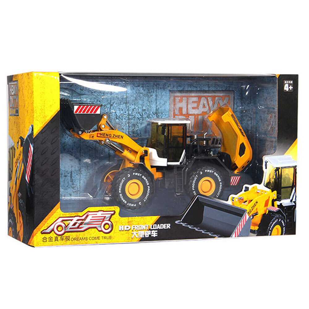 Loader Tractor Bulldozer Construction Vehicle Model Metal Diecast Toy Car Yellow