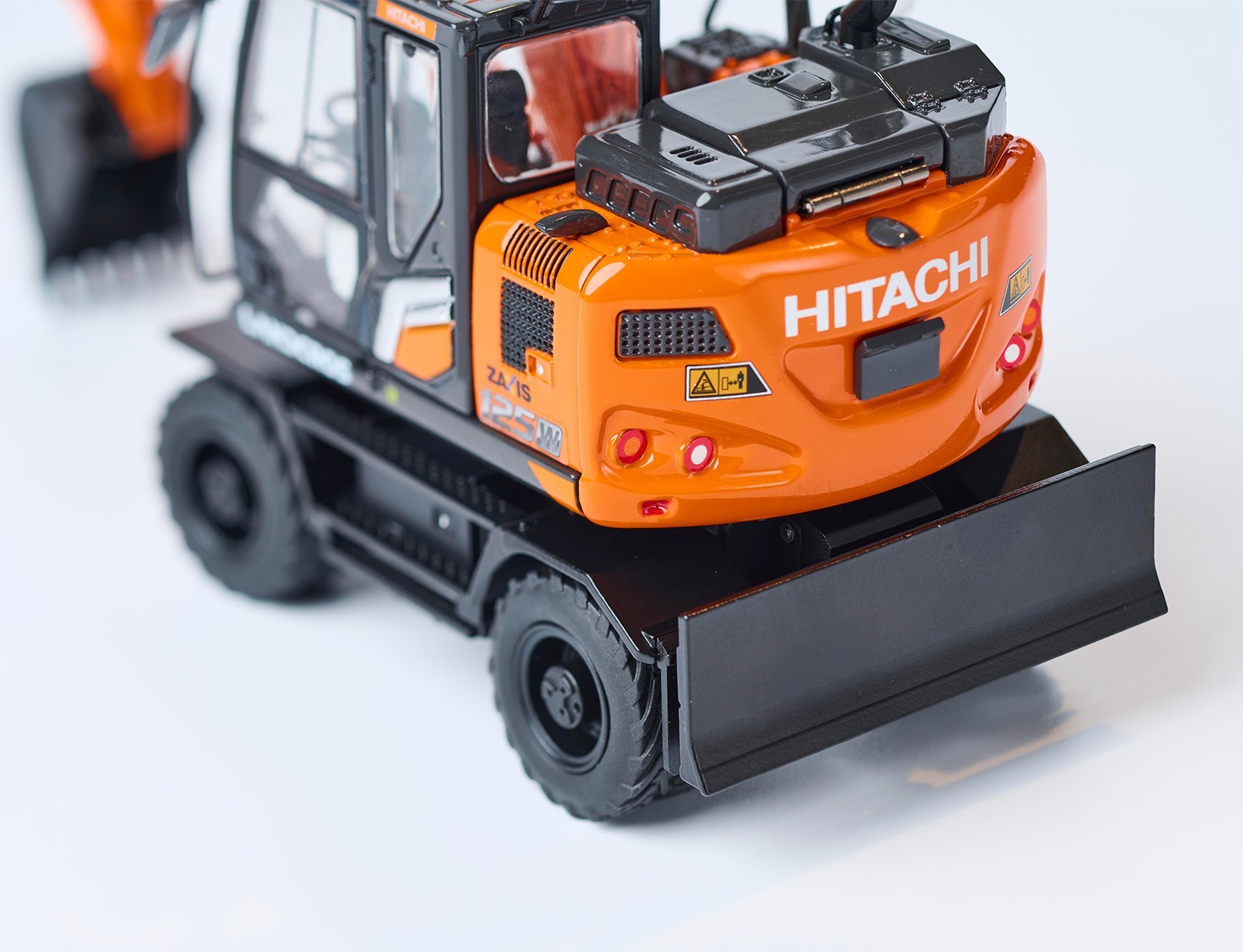 Hitachi ZX125W-7 Wheeled Excavator 1/50 Diecast Model Taxi Yellow New