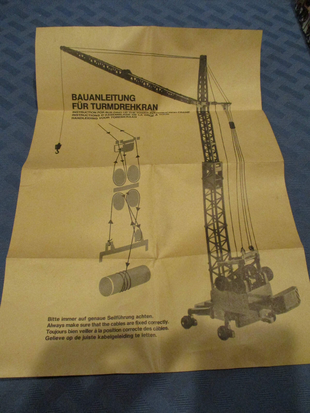 SIKU Mercedes 2232 with Tower Construction Crane, # 4011, 1/55, W. Germany