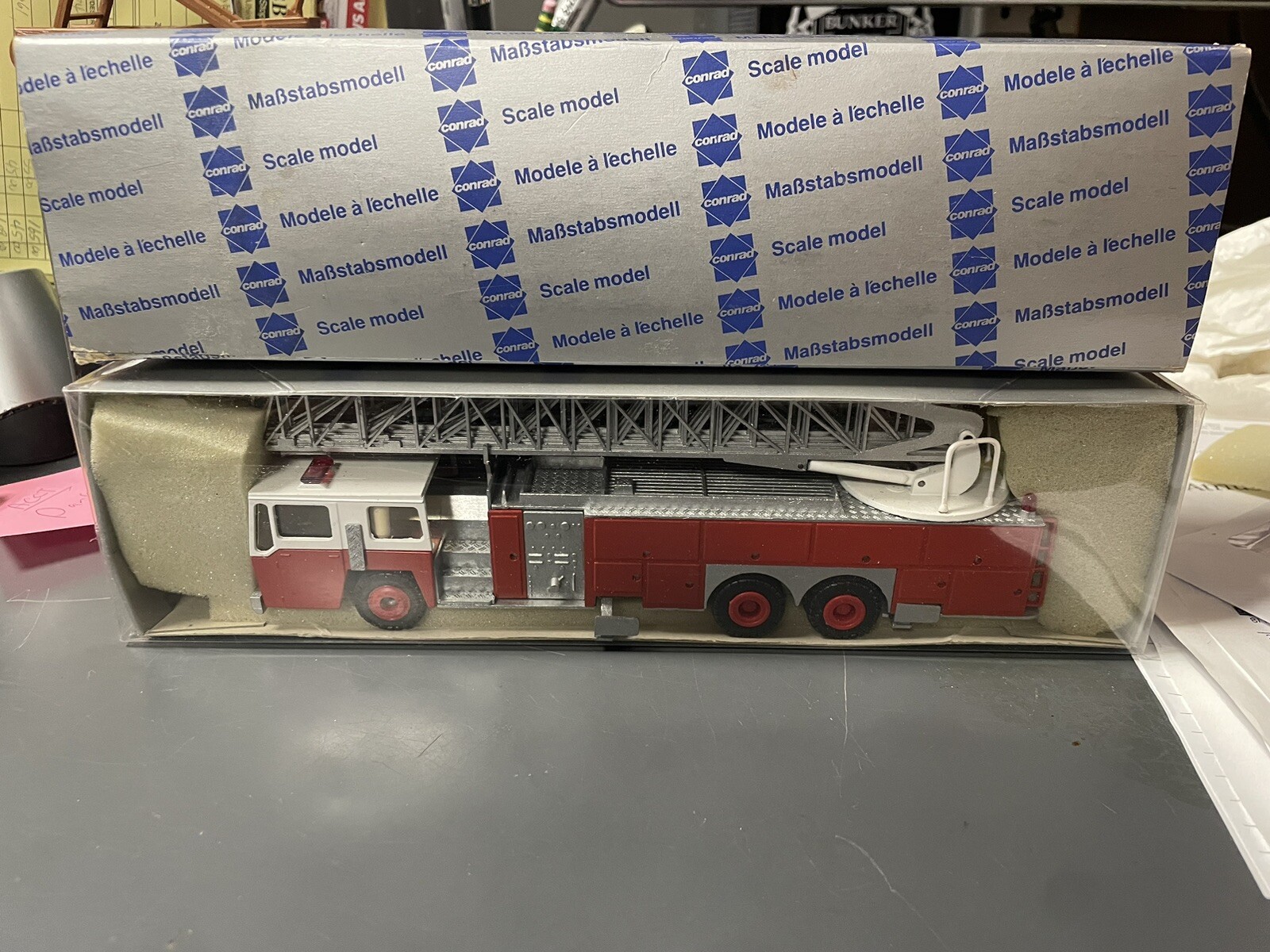 Conrad 5504 Aerial Hook Ladder Fire Truck Engine Collector Toy 1/50 W Germany FD
