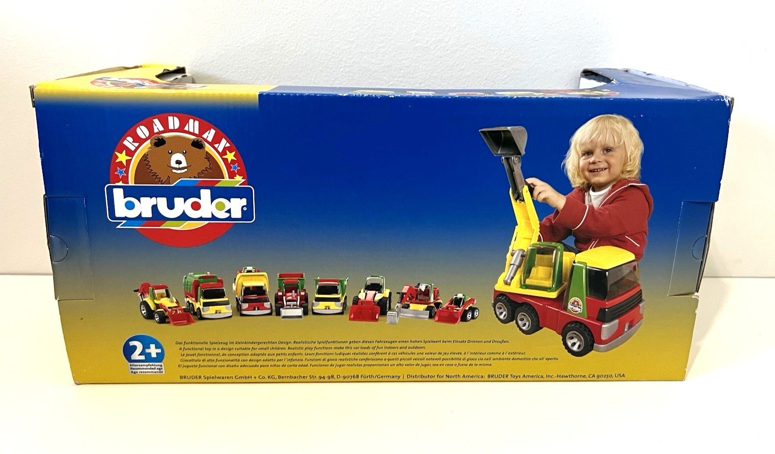 BRUDER ROADMAX STEER LOADER TRUCK 20060 RED YELLOW GREEN 2011 GERMANY GERMAN TOY
