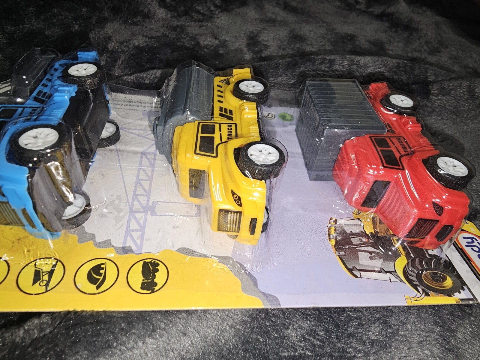 Trucks Toy Set 1:25×10 3-Pack Blue Red