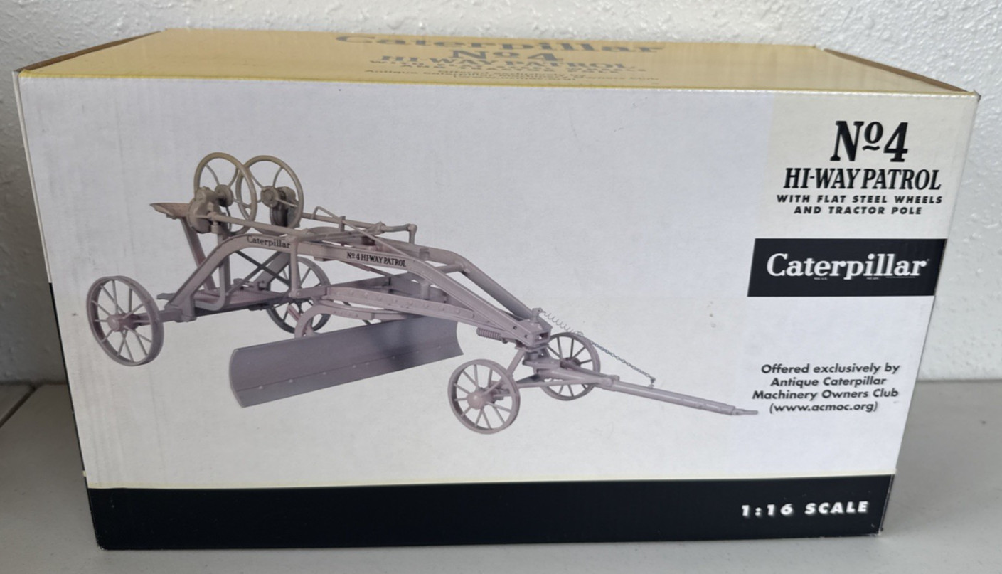Caterpillar No4 HiWay Patrol Grader 1/16 Flat Steel Wheels Tractor Pole #1105