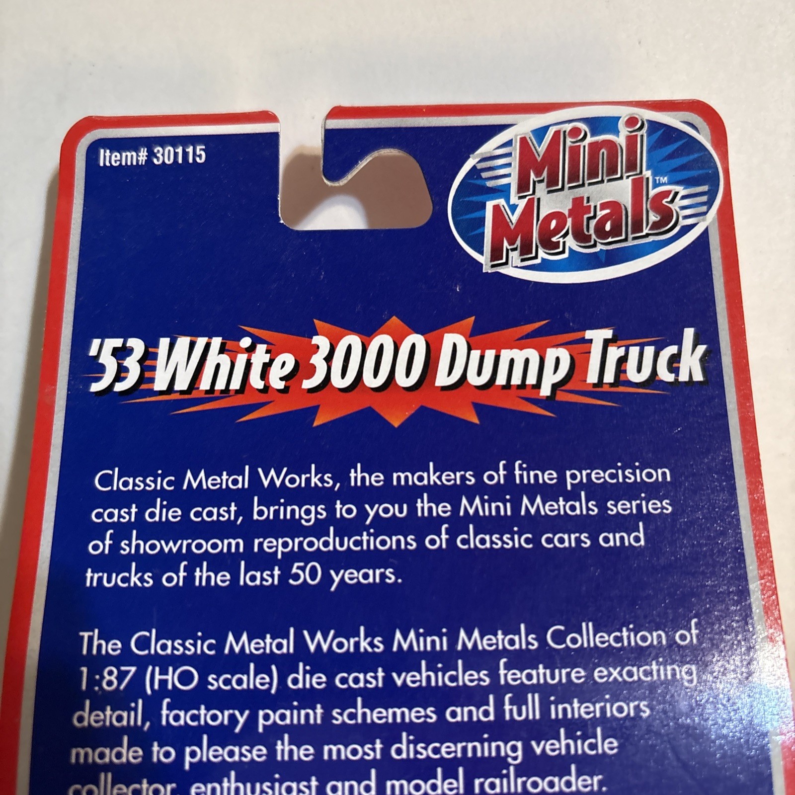 Classic Metal Works 30115 HO Mini Metals 1953 ‘53 White 3000 Dump Truck 1:87