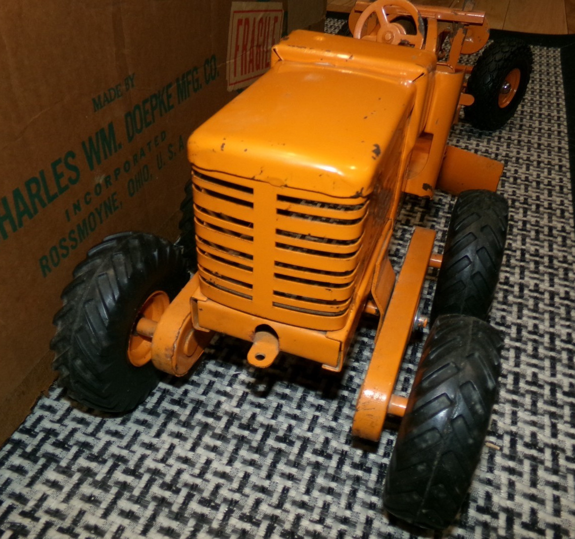 Vintage 1950s Pressed Steel Doepke Adams Orange Road Grader #2006 Original Box