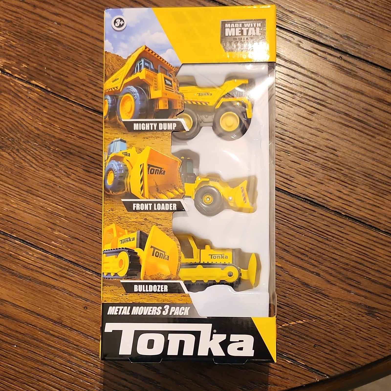 Tonka Metal Movers 3 Pack Mighty Dump Front Loader Bulldozer Yellow Metal