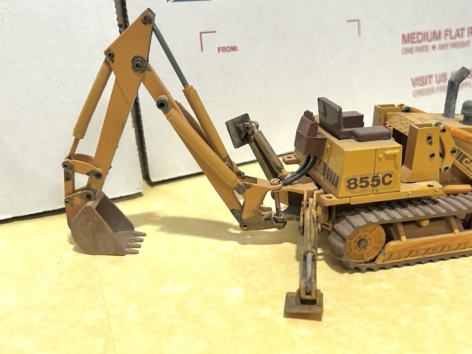 NZG 1/35 Scale Custom Case 855C Crawler Loader with Backhoe (No Rops/Weathered)