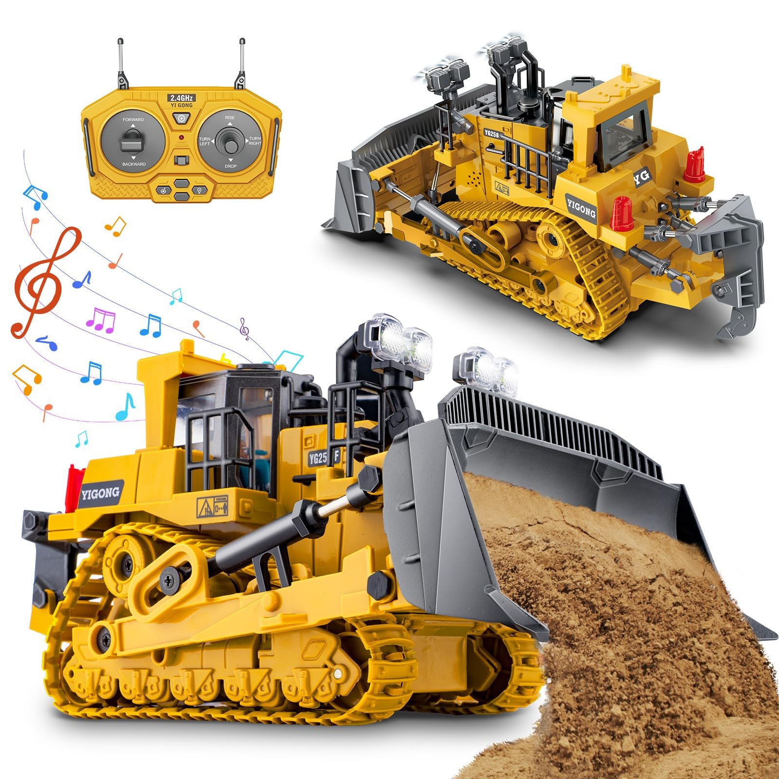 Bulldozer Với Pala De Metal Y Luces Para Ninos Mayores De Seis Anos Lujo