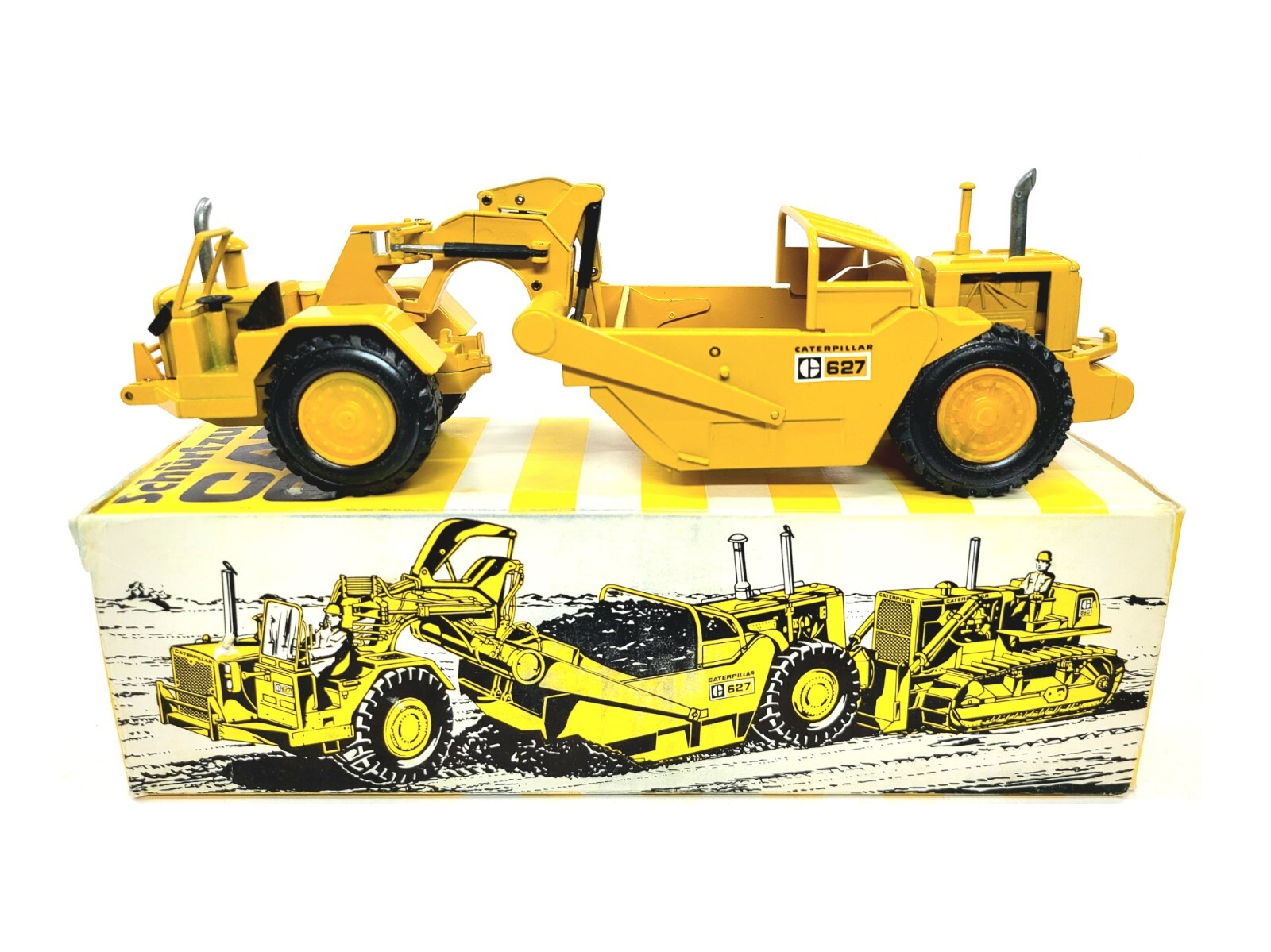 Caterpillar Cat 627 Push-Pull Scraper – Yellow – NZG 1:50 Scale Model #127 New