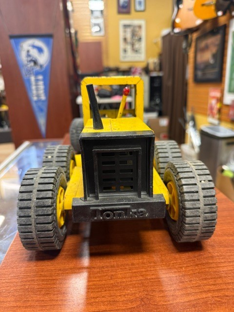 Vintage 1974-1975 Tonka Road Grader Metal Toy Truck Yellow Pressed Steel Works