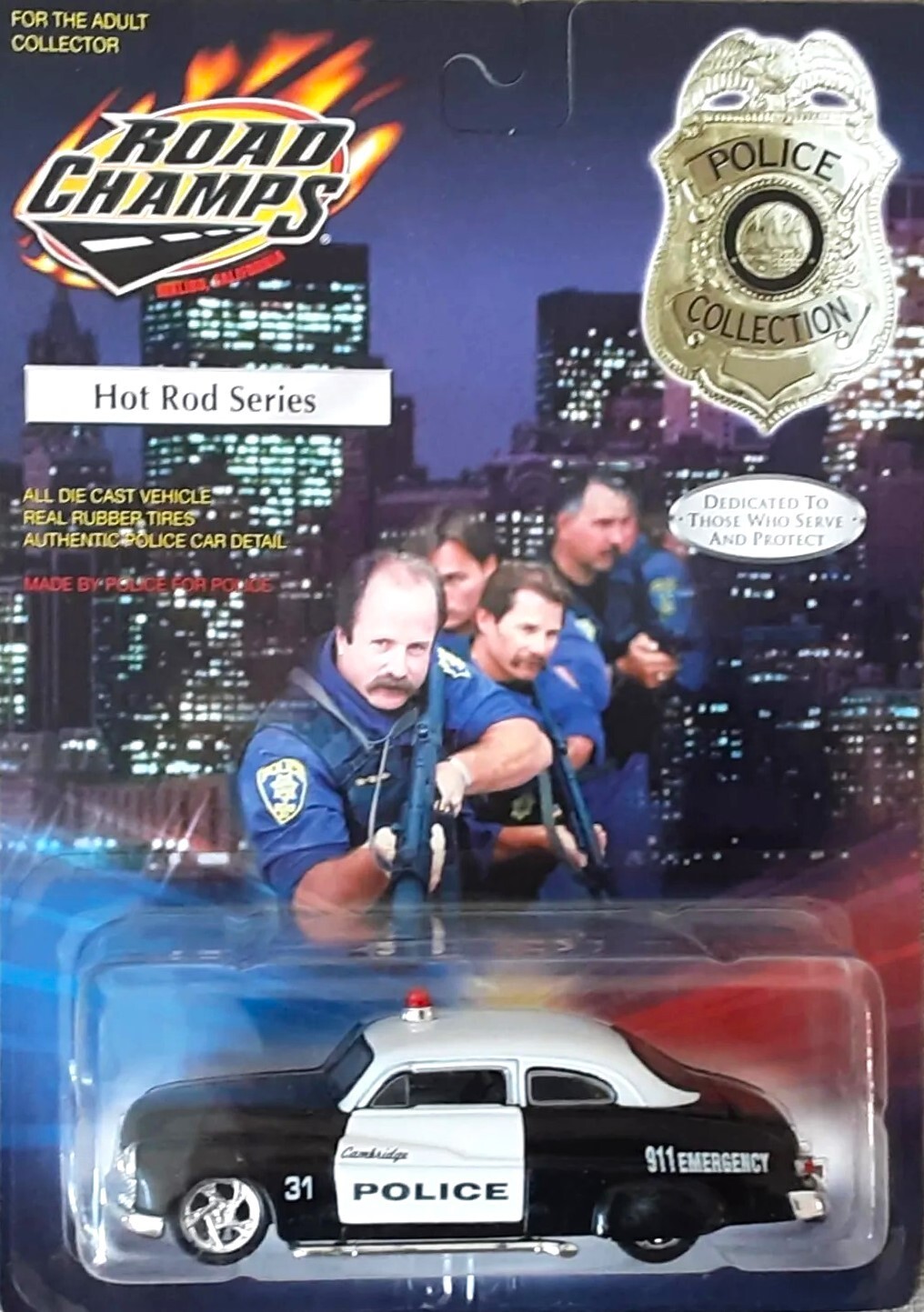 Road Champs 63124 Road Champs Cambridge Police 1949 Mercury Rod 1/43 Diecast MIB