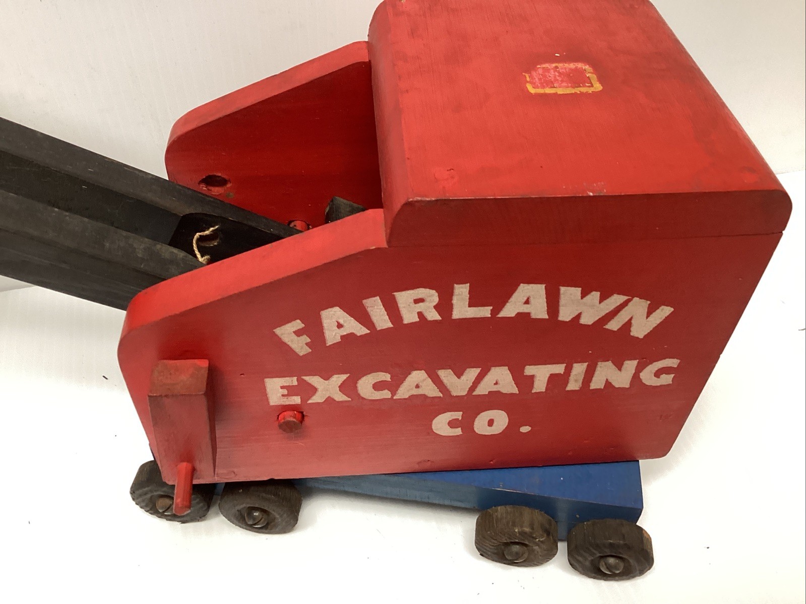 Antique 1940s Tick Tock Toys Wood & Metal Fairlawn Excavating Co. Steam Shovel