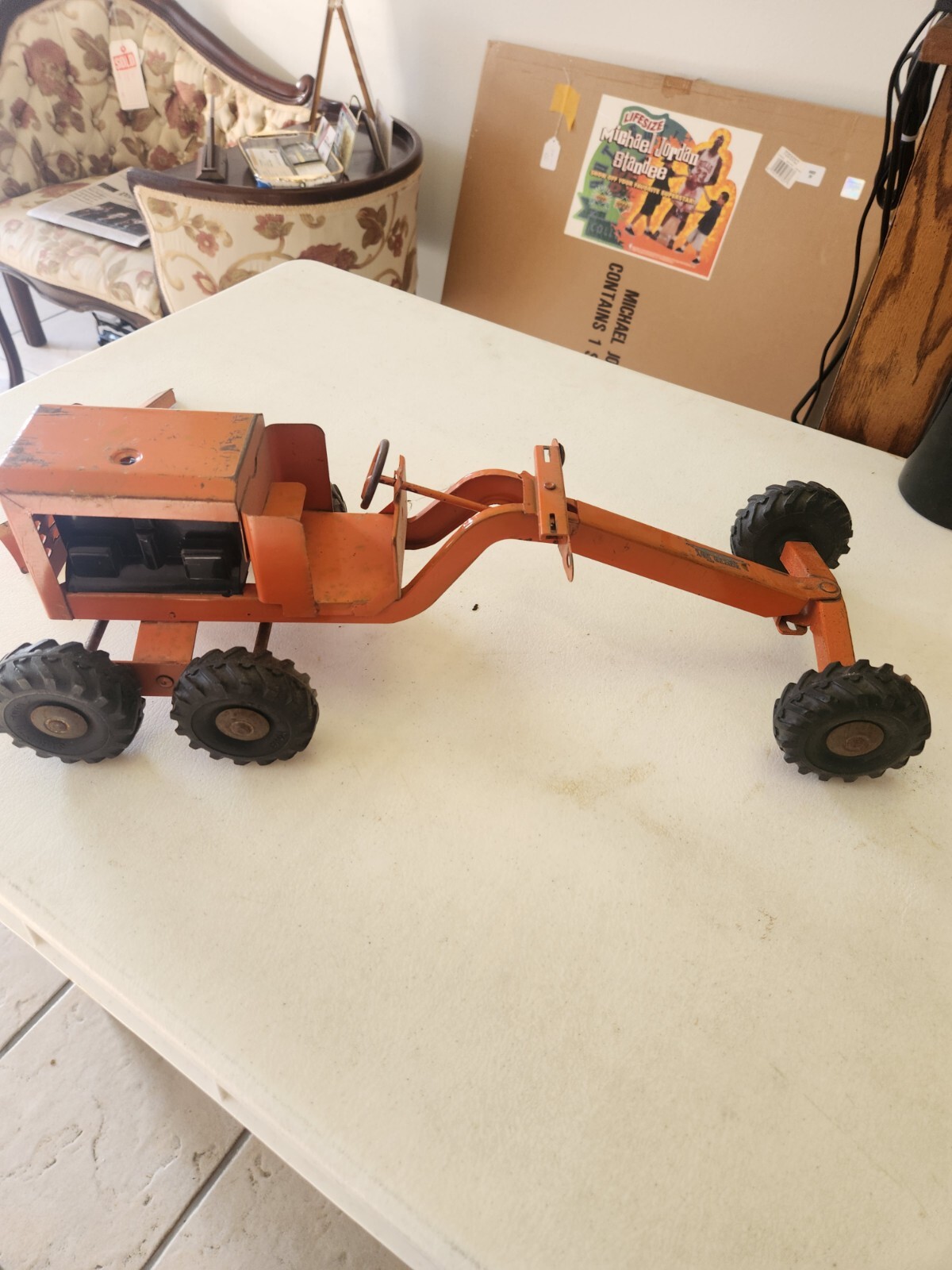 Vintage Structo Road Grader Orange With Original Box