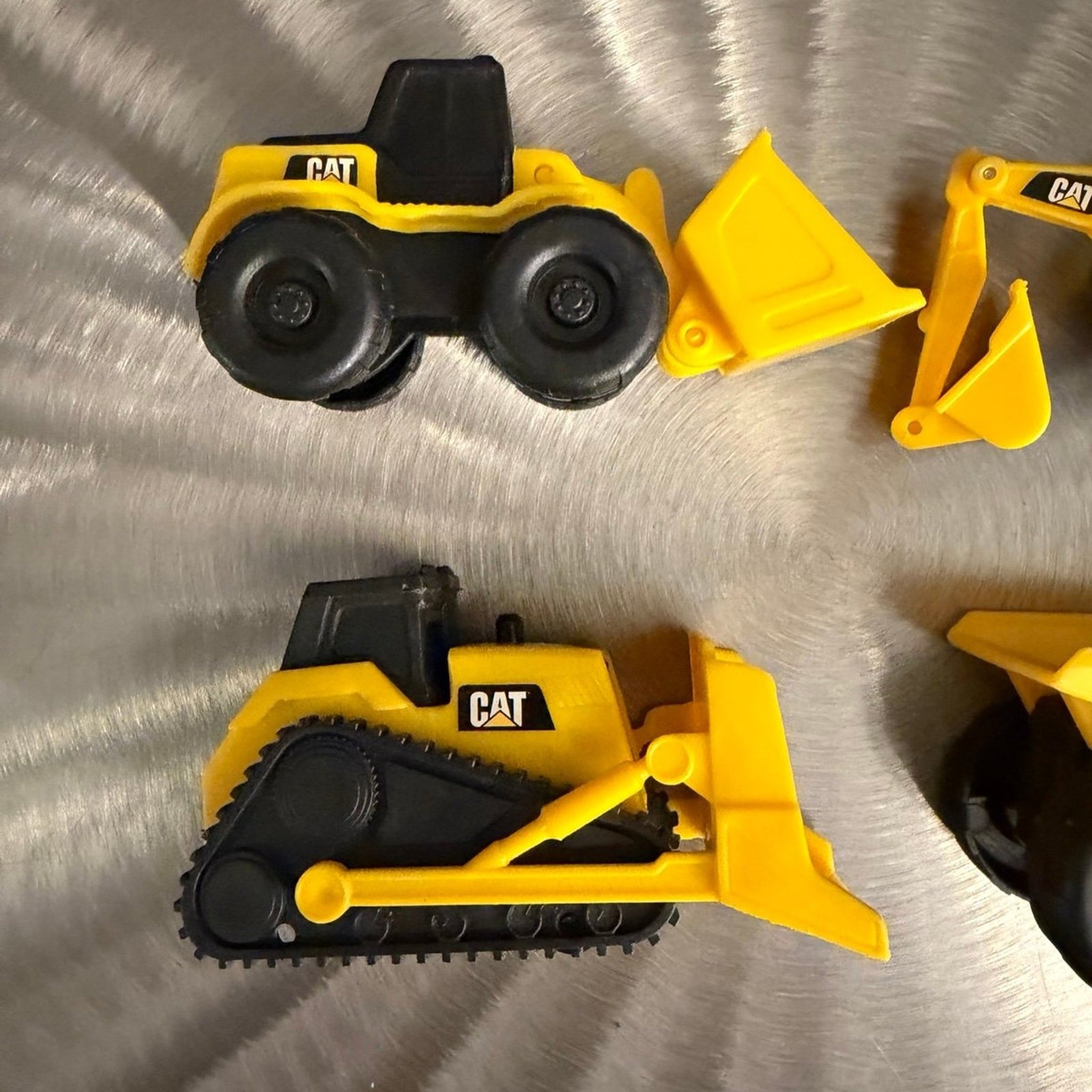 CAT Dump Truck, Bulldozer, Backhoe, Front Loader 3” Plastic Toys