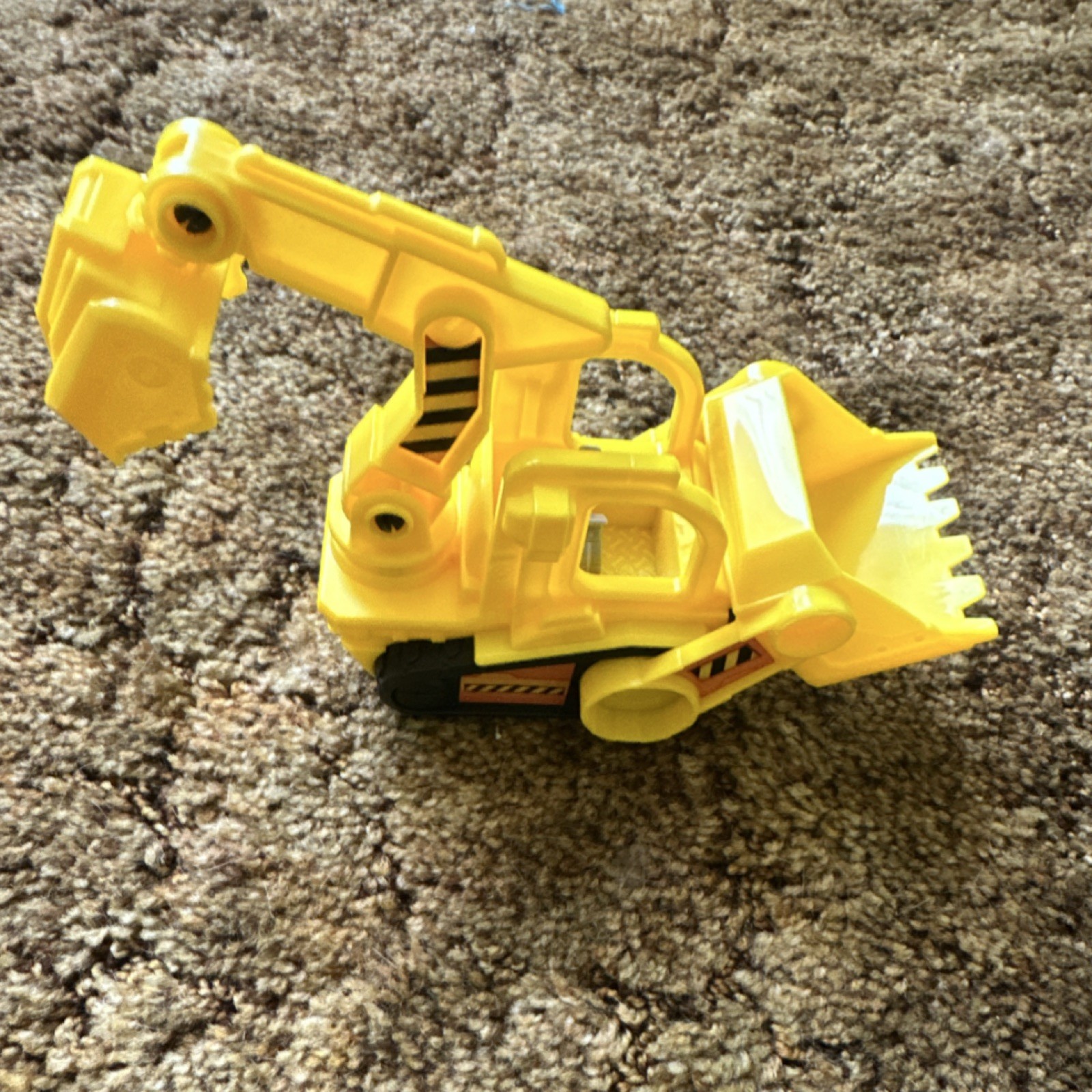 Yellow and Black Plastic Toy Excavator Construction Vehicle for Ages 3-7