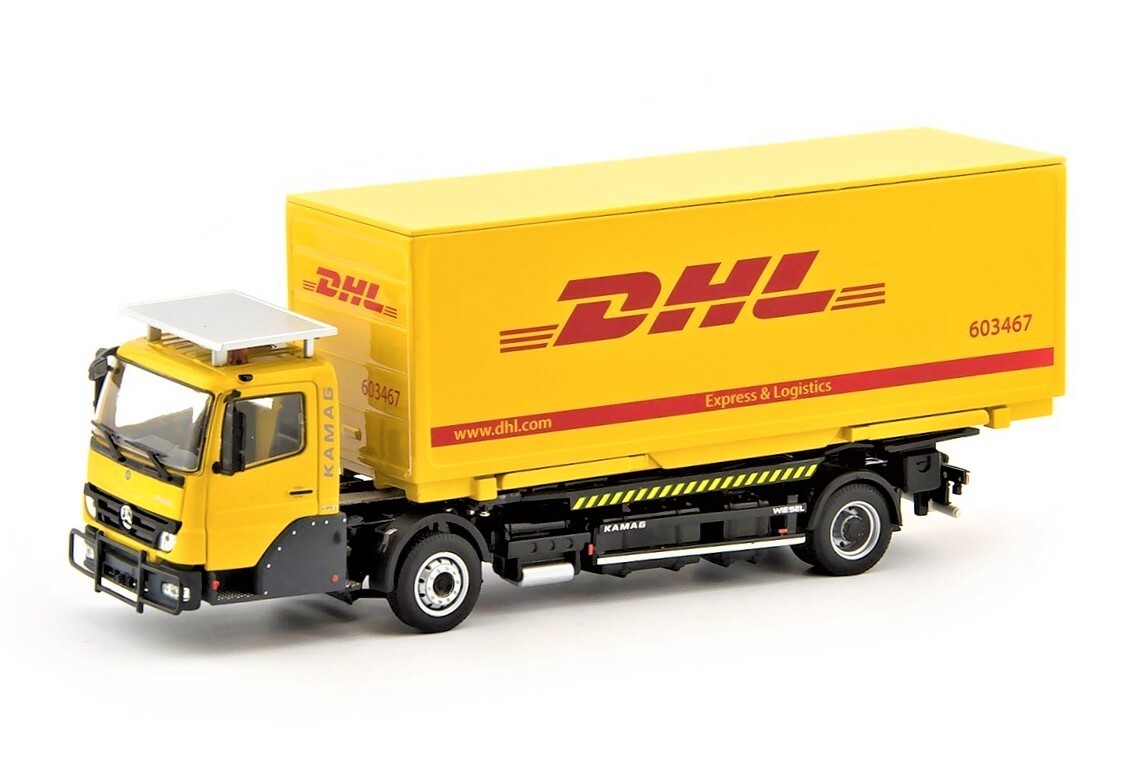 IMC 64214814 Kamag-Wiesel Truck w/DHL Container Yellow 1/50 O Scale Die-cast MIB