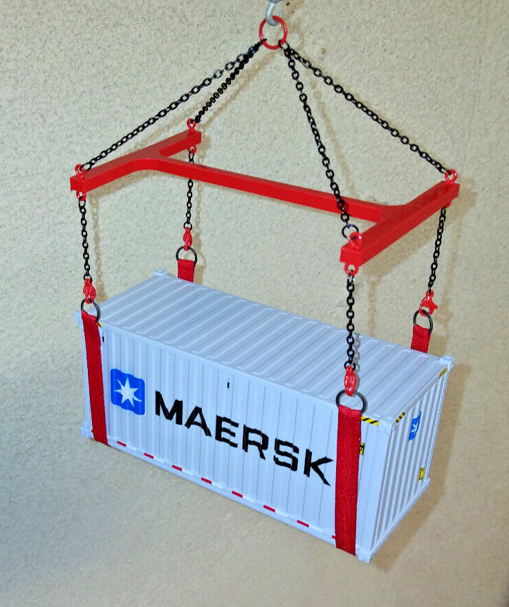 Crane I-Beam Lifting Frame Set w/Straps In Authentic Manitowoc Red 1/50 1/48th