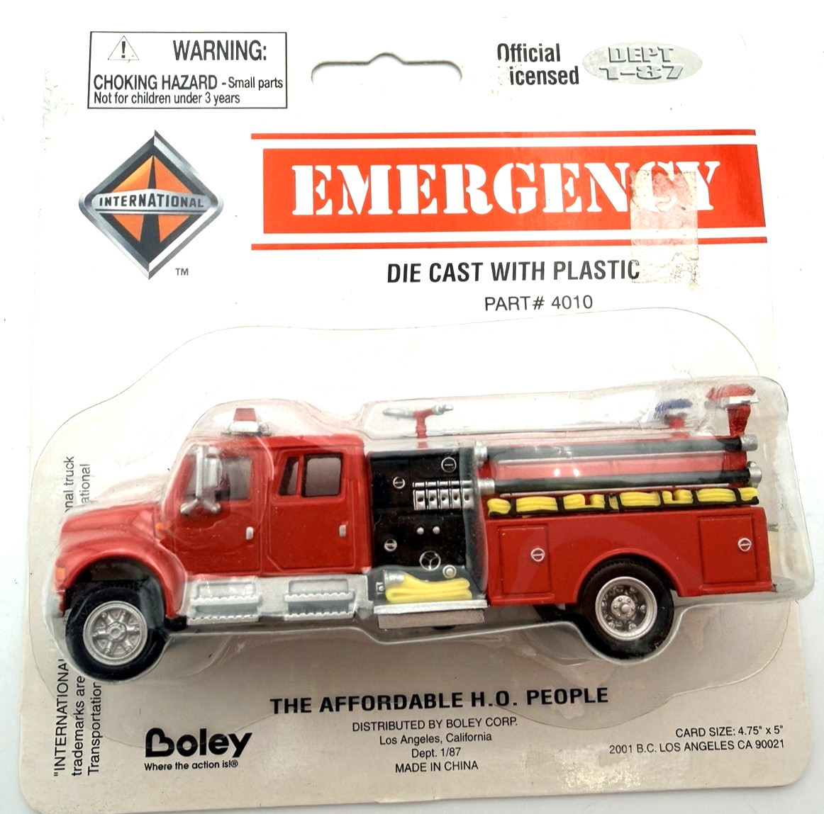 HO Gauge International Emergency Die Cast w/Plastic Ladder Engine 4010-11