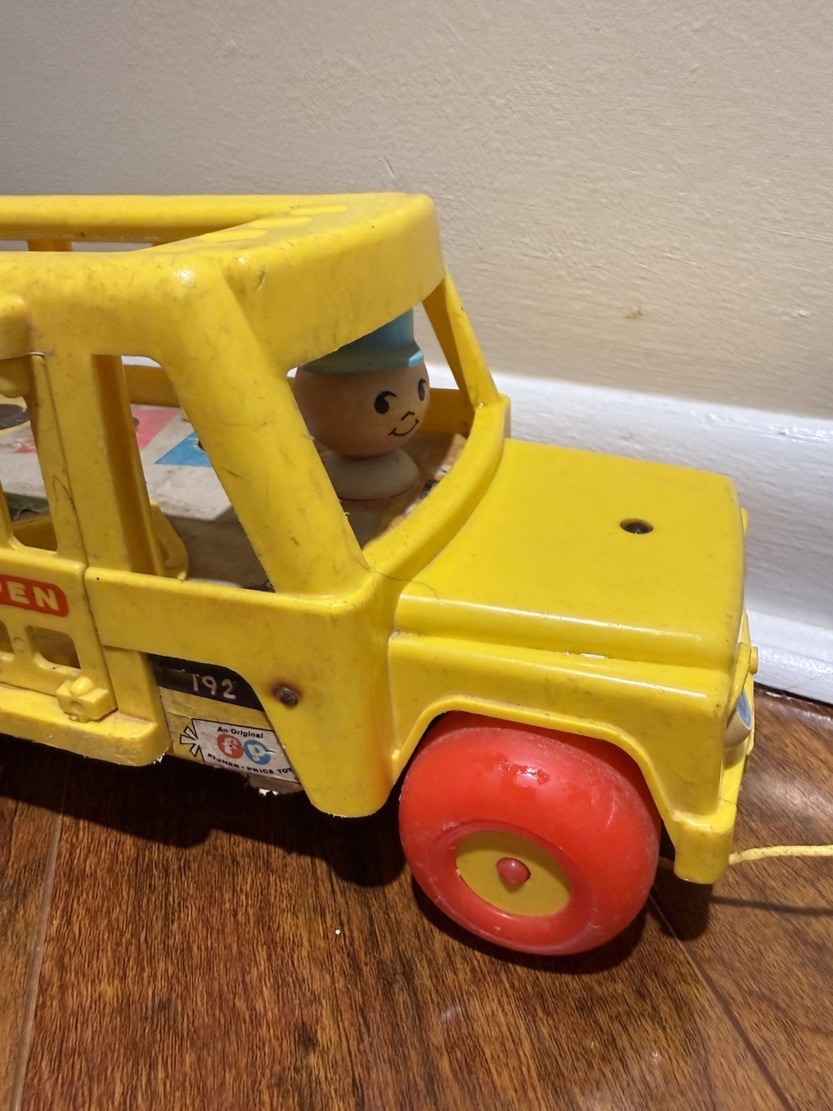 Vintage 1965 Fisher Price Little People School Bus 192 Original Authentic