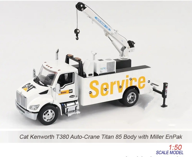 1:50 DM Kenworth T380 Auto-Crane Titan 85 Body & Miller EnPak Diecast Model