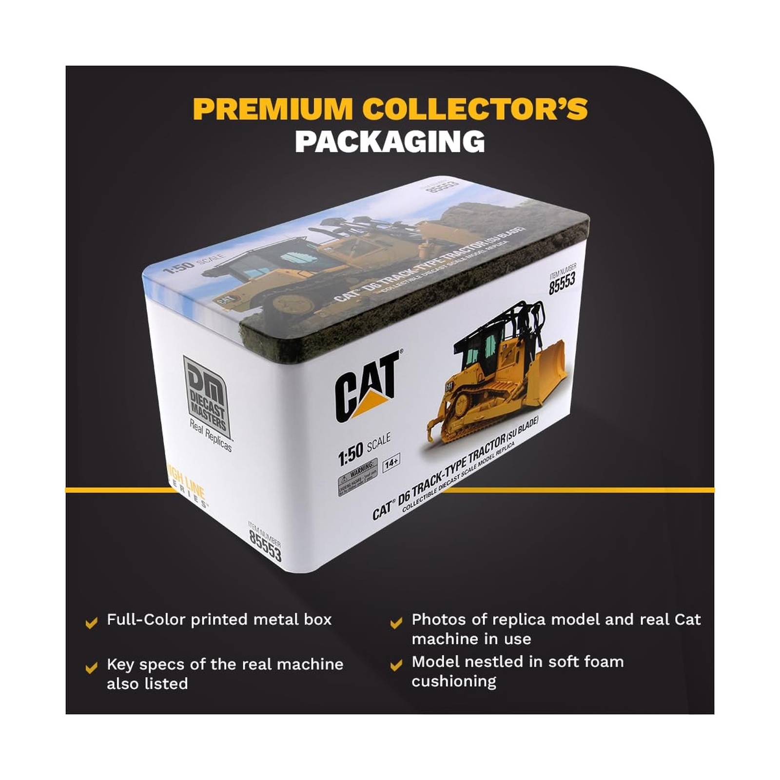 Diecast Masters 1:50 Caterpillar D6 XW SU Track-Type Tractor | High Line Seri…