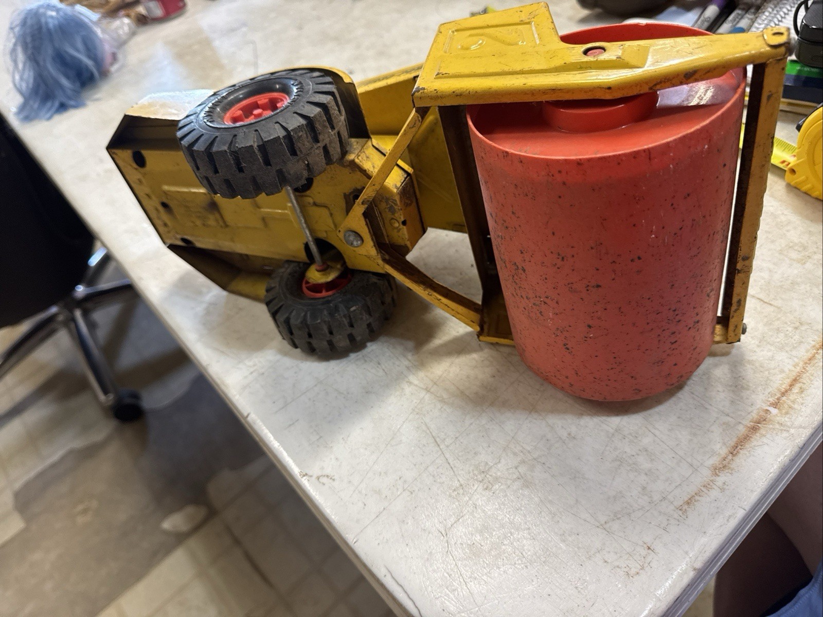 Vintage 1960’s NYLINT Pressed Steel Turbo-Power Articulating Steam Roller