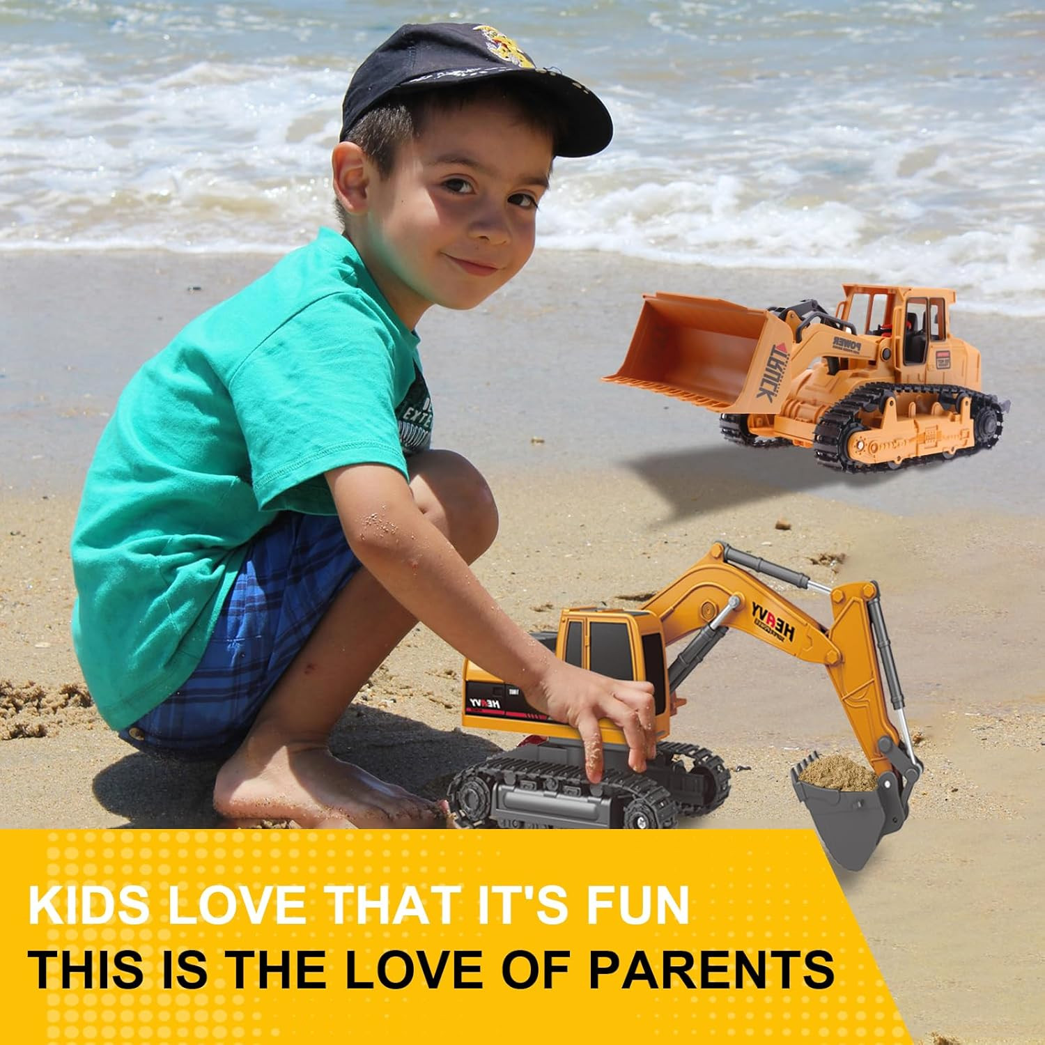 MQDMINI Construction Excavator – Toy Engineering Digger Truck, Remote Control Re
