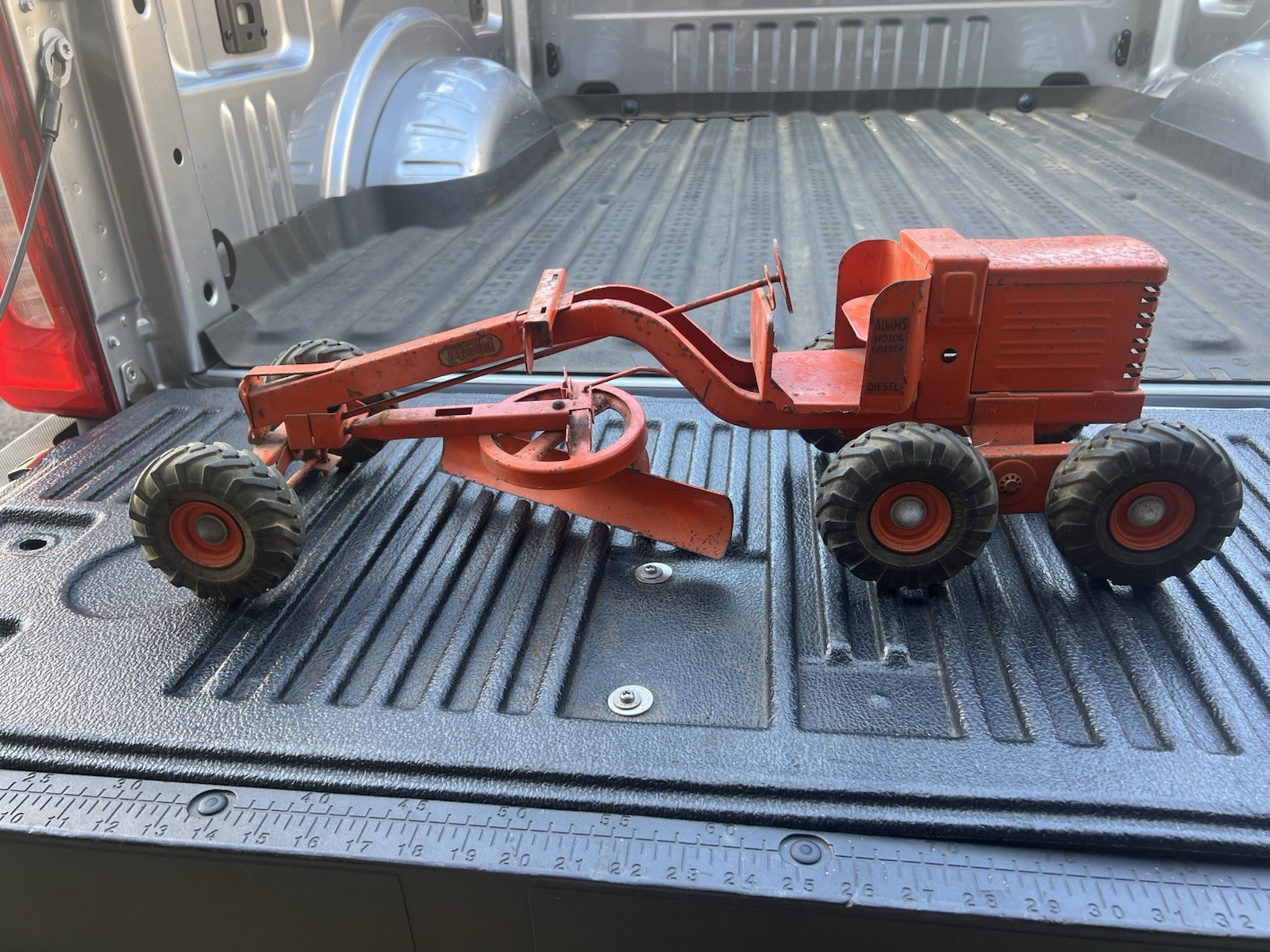 Vintage 1950’s Doepke Model Toys Adams Road Grader Diesel Motor Orange Steel