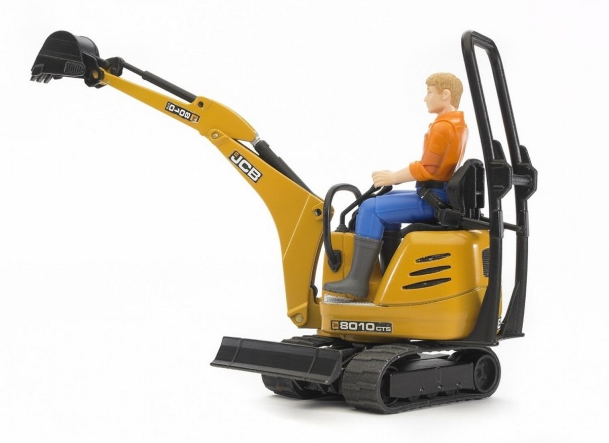 BRUDER,Mini excavator JCB 8010 CTS with 1 character Scale: 1/16, 1/16, BRU62002