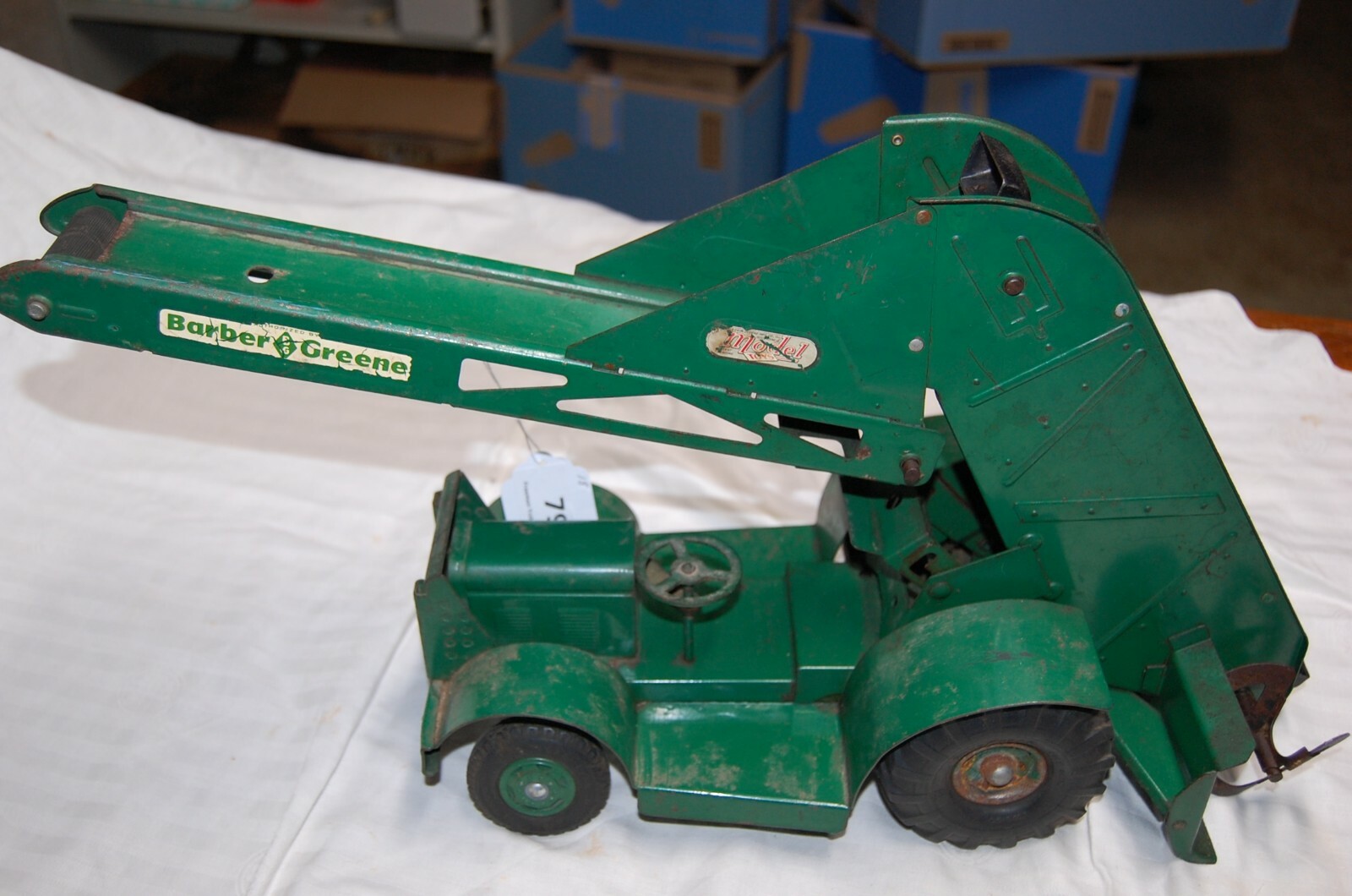 vintage Heiliner Model Toy Pressed Steel Earth Mover Coal Loader Scraper Dump