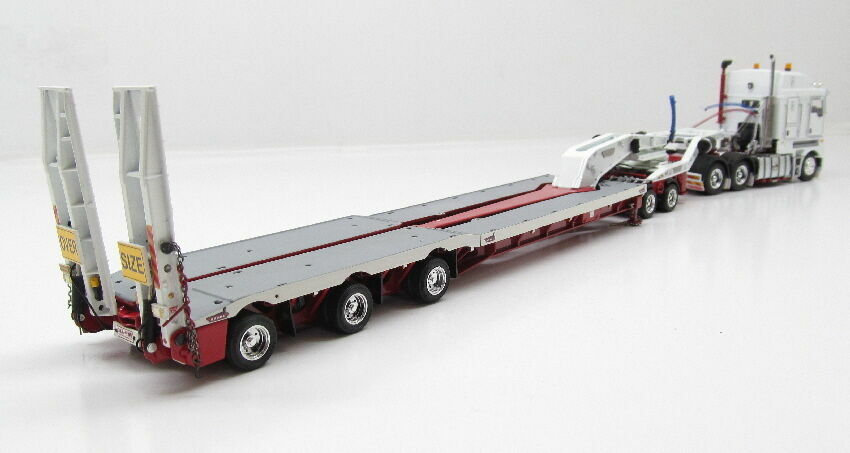 Kenworth K200 Drake 3×8 Swingwing Trailer – White/Red – 1:50 Scale #ZT09013A New
