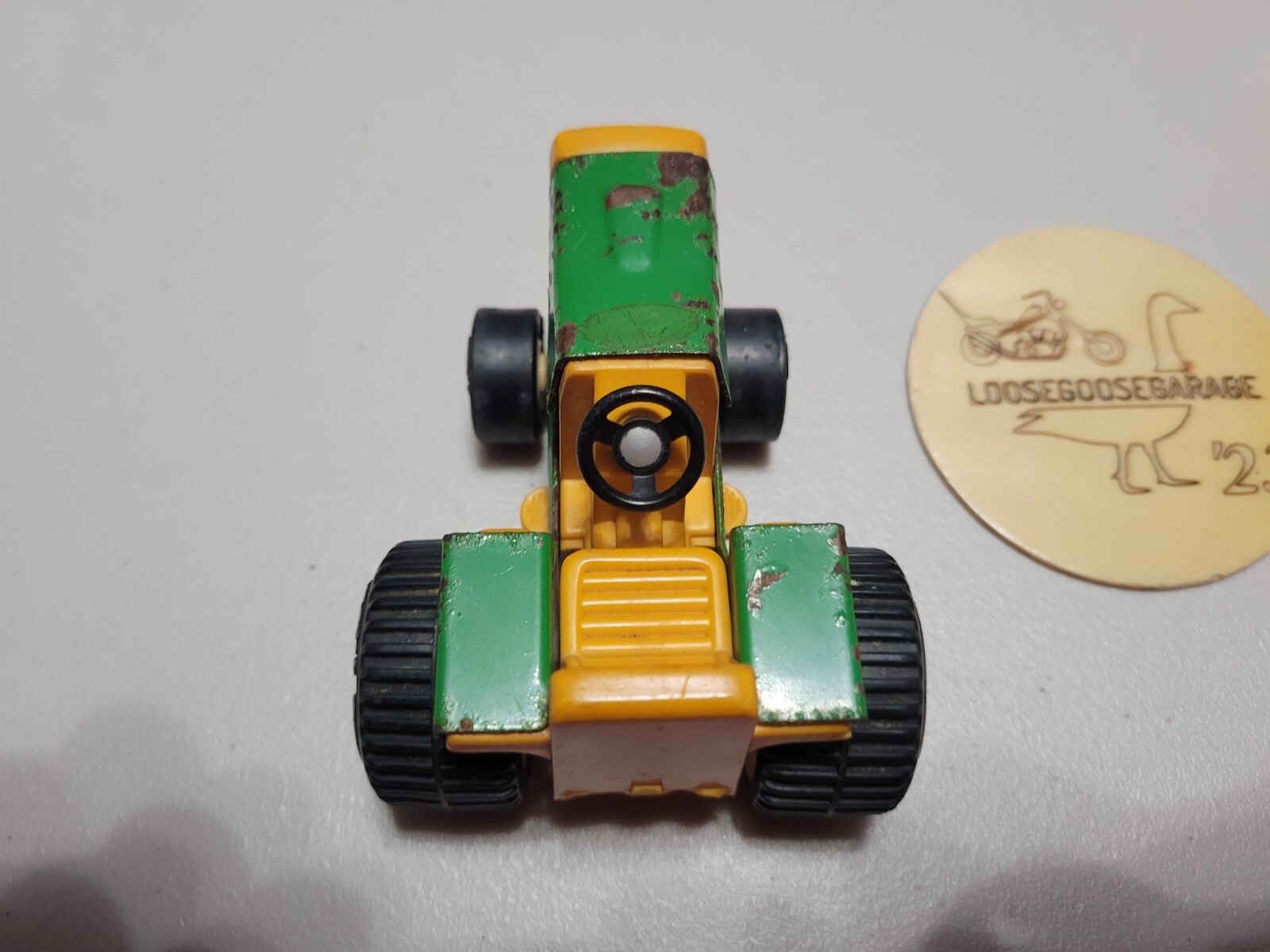 Vintage Tonka 811002 Green Yellow Farm Tractor Plastic Diecast Pressed Steel