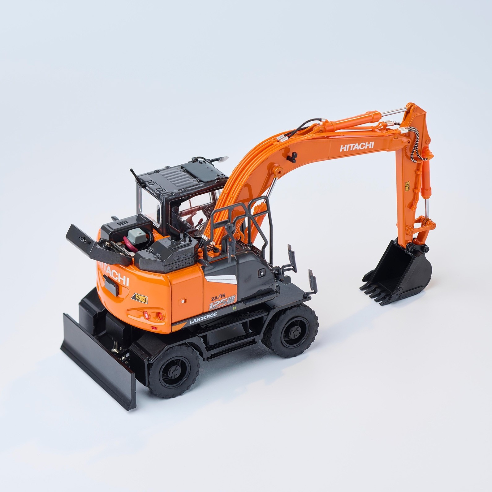 Hitachi ZX125W-7 Wheeled Excavator 1/50 Diecast Model Taxi Yellow New