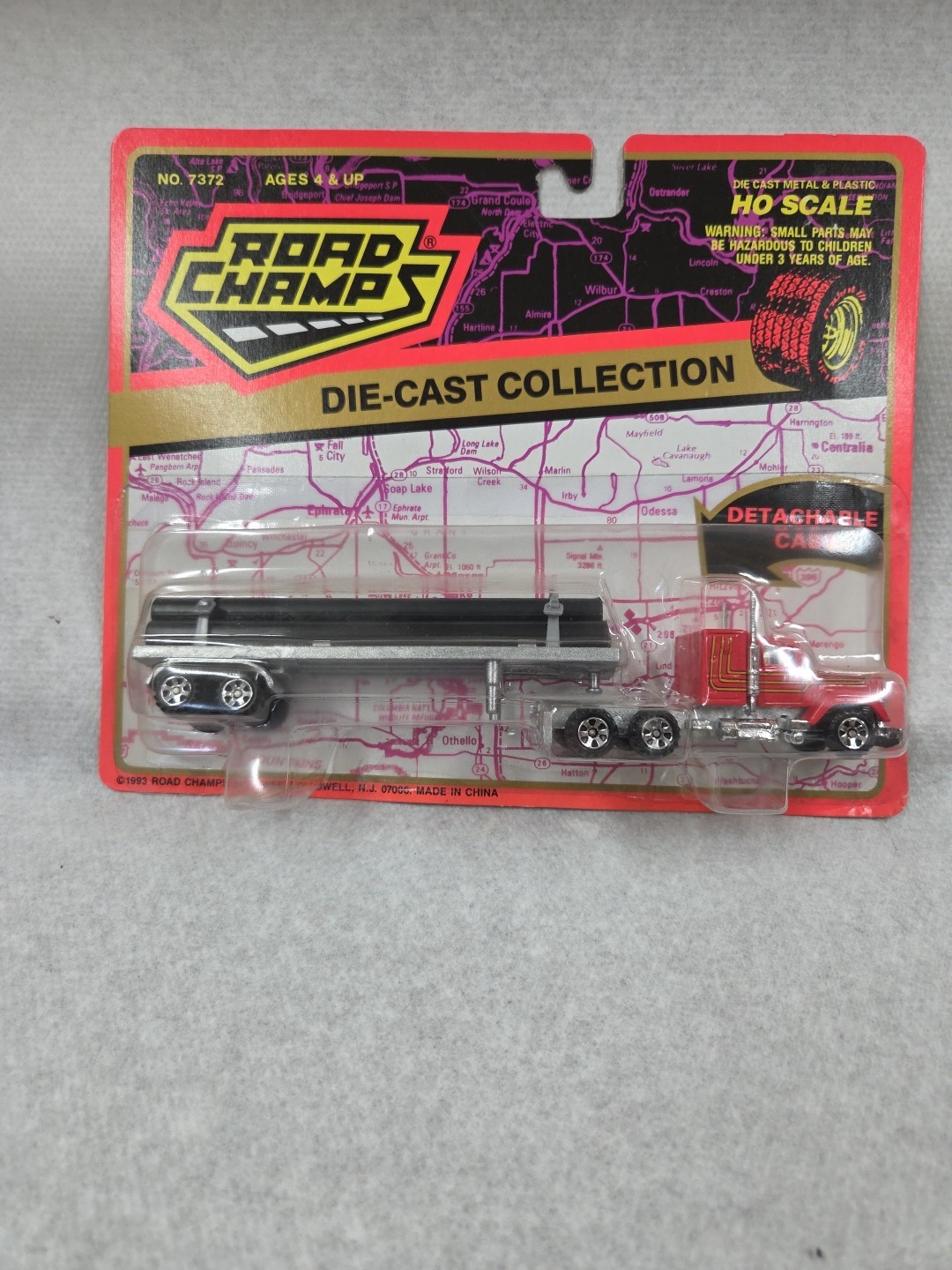 Vintage 1993 Road Champs HO Scale Die-Cast Kenworth Mack Log Truck New MOC 1:87