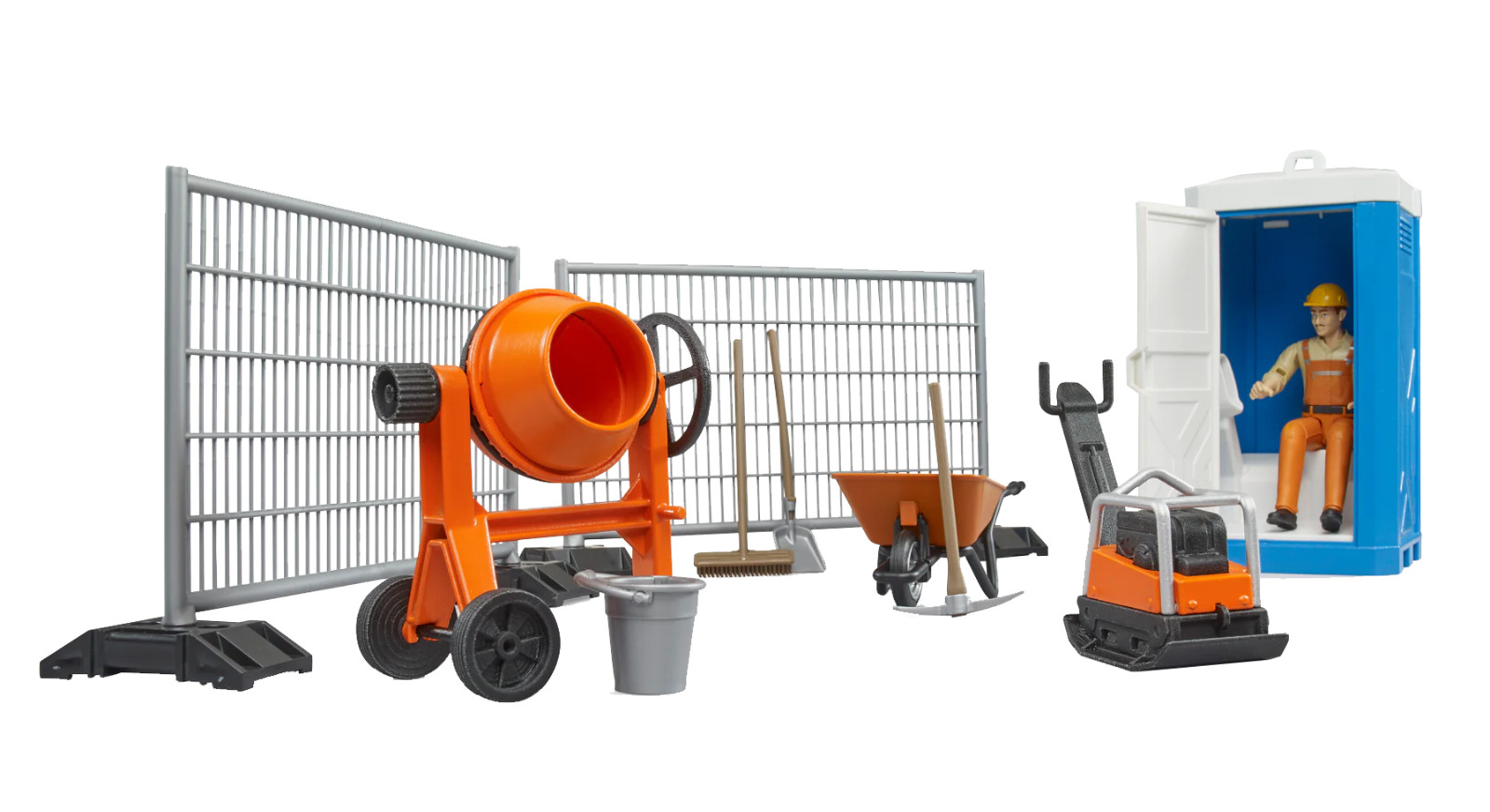 BRUDER TOYS Bruder 62008 *NEW* Bworld Construction Set CEMENT MIXER WHEELBARROW