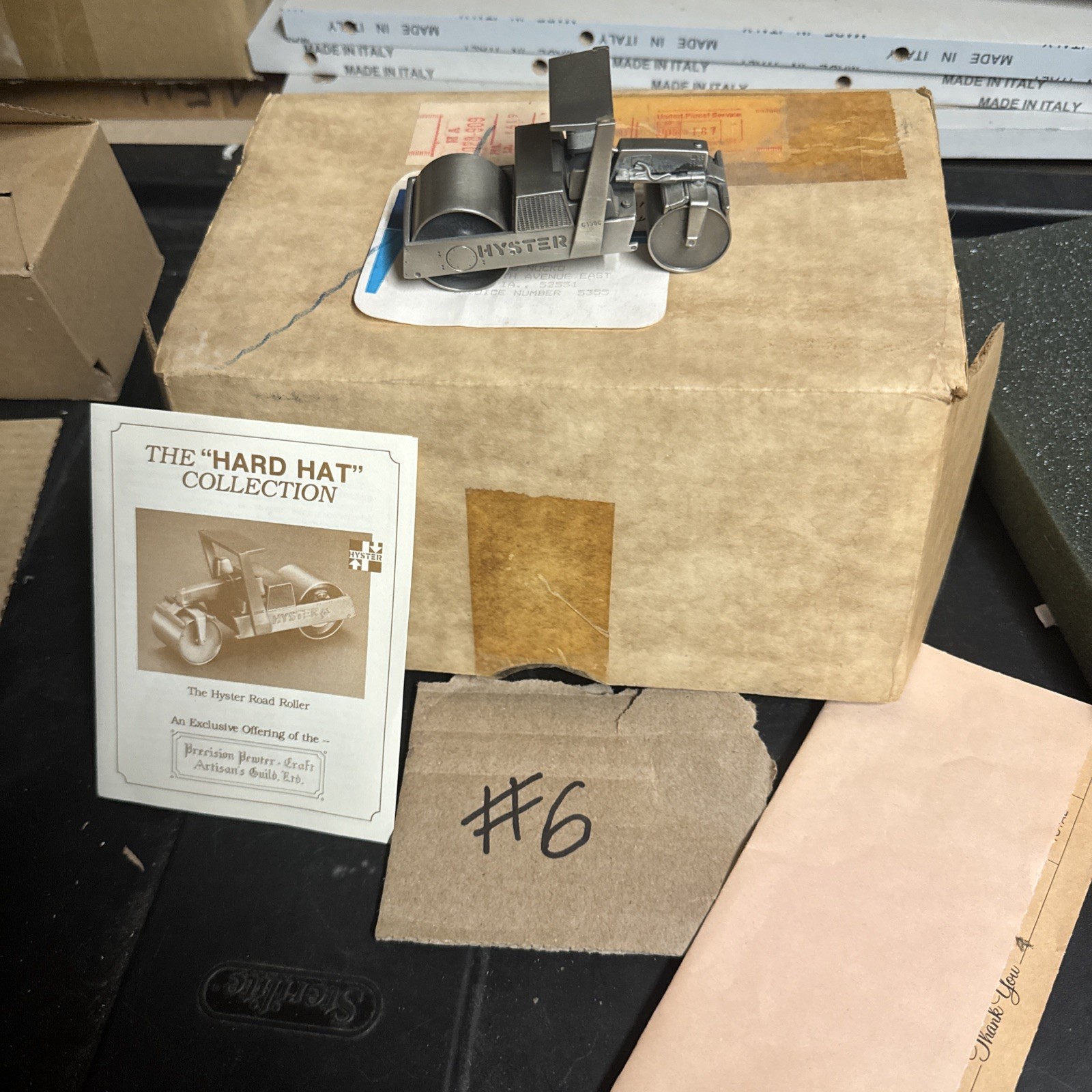 Precision Pewter 1/64 Hyster Road Roller Pewter Hat Collection With Box