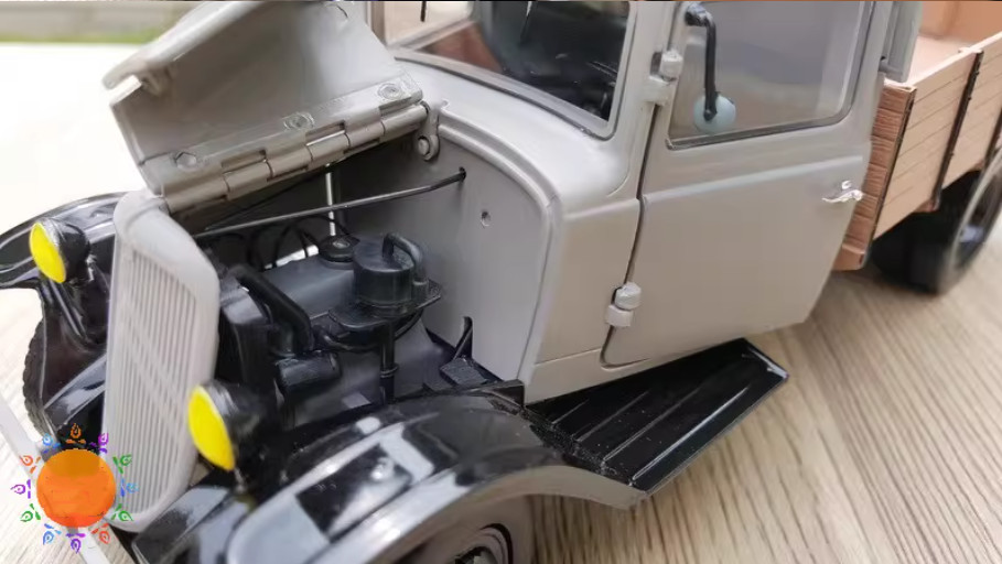 1:24 MAQMADON 1952 U23 Pickup Truck Construction Vehicle Diecast Model Gray