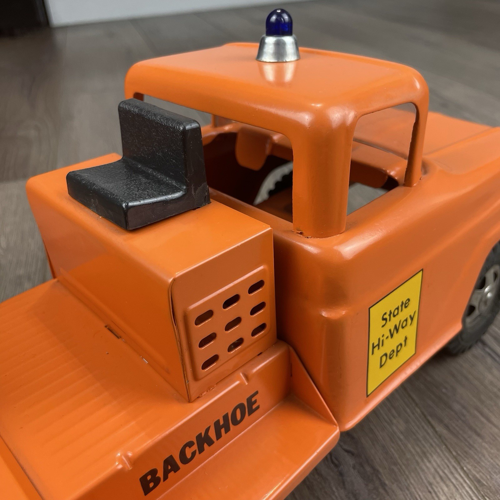 Vintage Orange Tonka State HI-WAY DEPT Highway Truck Backhoe Excavator Highway