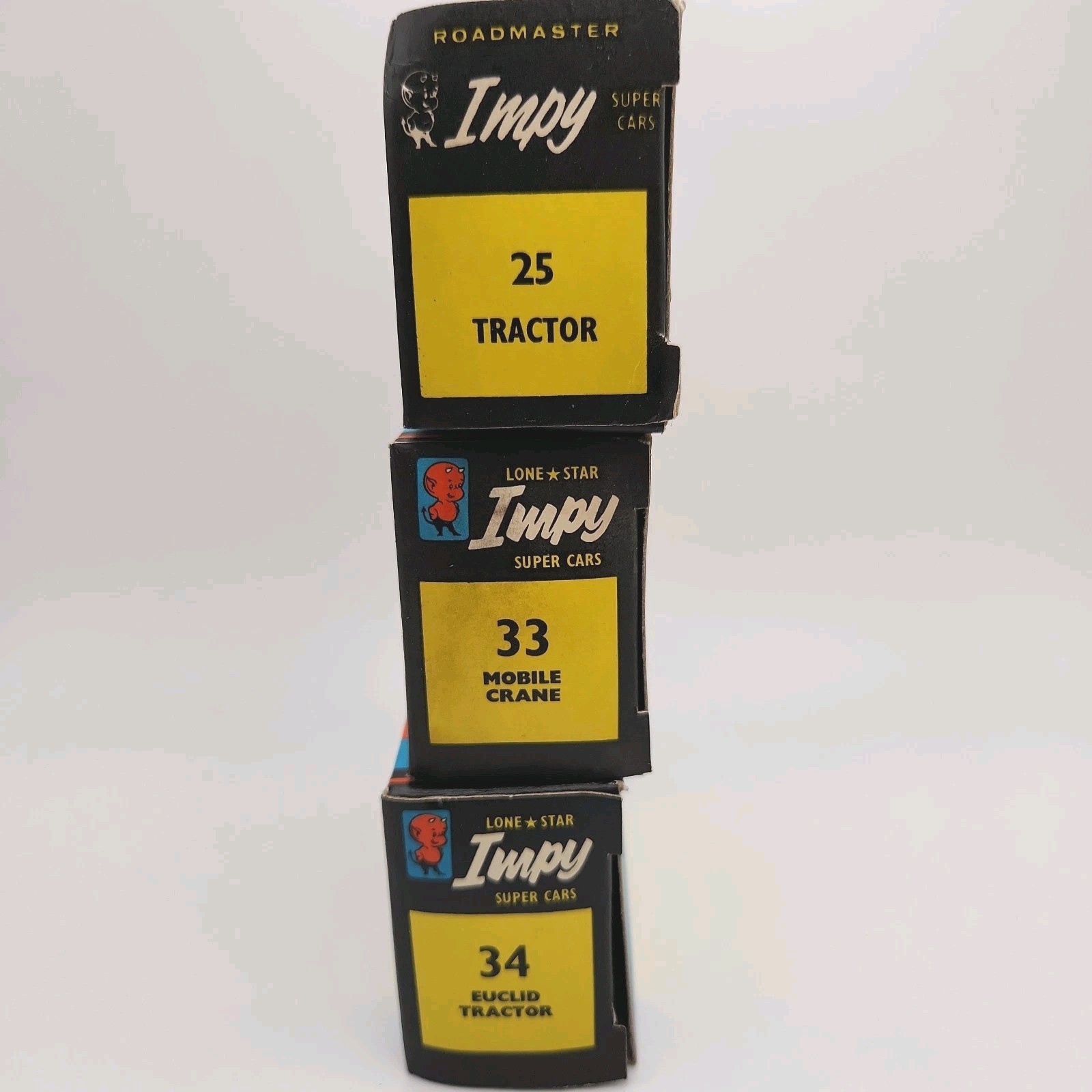 Lone Star Impy Super Cars Lot #25 Tractor #33 Crane #34 Euclid Tractor NIB Cond