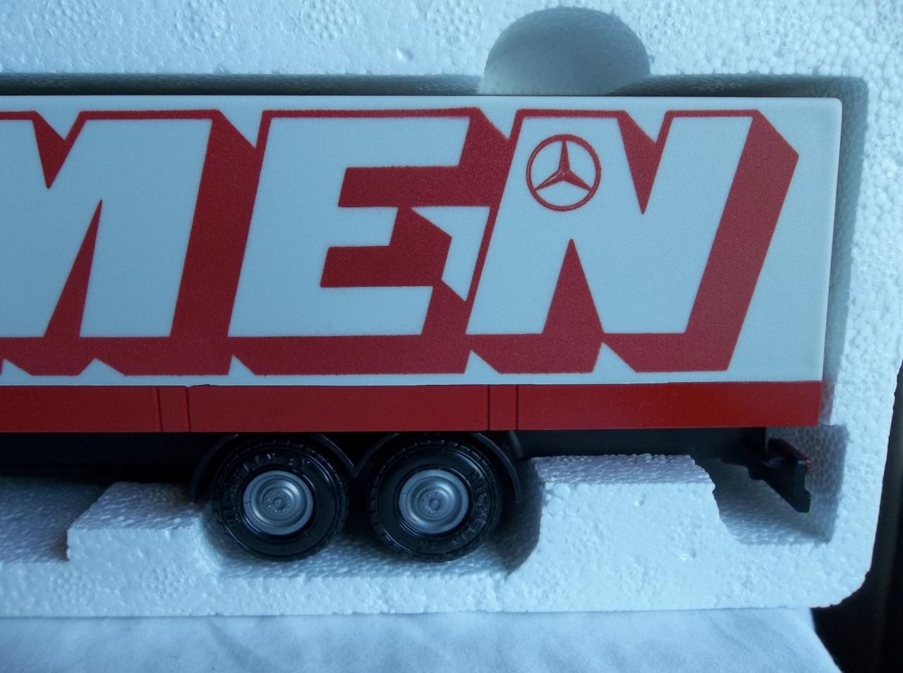 NIB NZG 336 Mercedes 2433L 6×2 Volumen-Fahrzeug Tandem Truck & Trailer 1:43