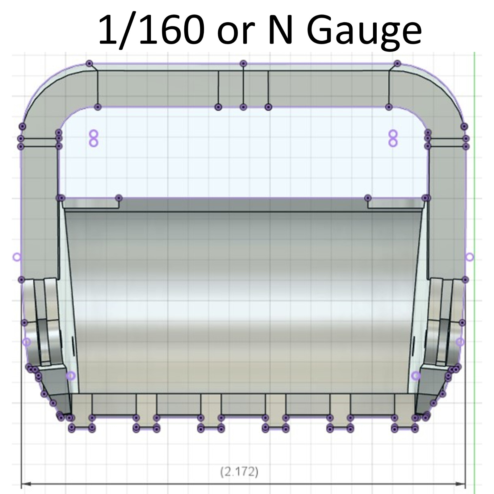 1/160, N Scale, Big Muskie 220 Cubic Yard Dragline Bucket, 3D Printed